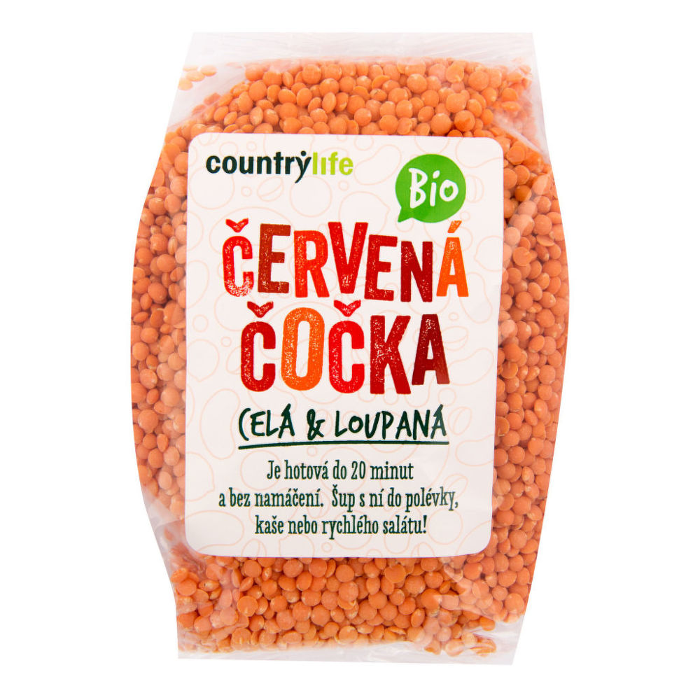 COUNTRY LIFE Šošovica červená celá lúpaná BIO 500 g